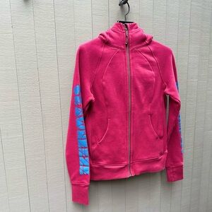 LULULEMON Seawheeze Ltd Edition hoodie. Washed red w/reflective sleeve printing